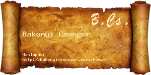 Bakonyi Csongor névjegykártya